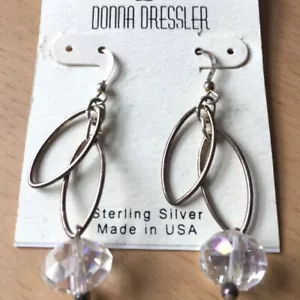 DONNA DRESSLER CRYSTAL DROP EARRINGS STERLING SILV - Picture 1 of 2