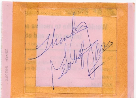 George Jones signed autograph album page 1970s American country singer/musician Cover