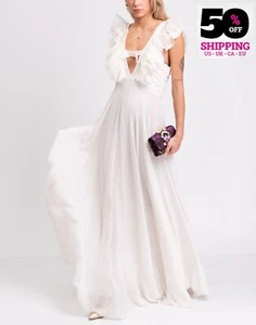 UVP3645€ GIAMBATTISTA VALLI Silk Flare Brautkleid IT42 US6 UK10 M Schleife Rüschen - Bild 1 von 12