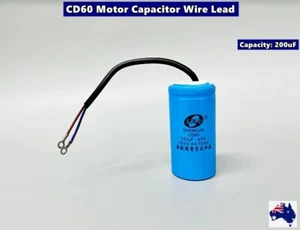 CD60 450V AC Appliance Motor Run Capacitor with Wire Lead 200uF (G70A) - Picture 1 of 7