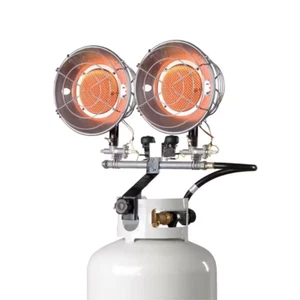 Double Tank Top Propane Space Heater 30,000 BTU Radiant Swivel Aim Warmth Heat - Picture 1 of 8