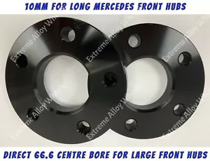 Espaciadores de rueda de aleación 10 mm negros x 2 para Mercedes Cls Clase E Clase S 5x1112 66,6 - Imagen 1 de 5