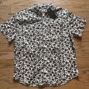 Camicia hawaiana uomo Levis manica corta con bottoni taglia XL bianca floreale - nuova con etichetta - Foto 1 di 8