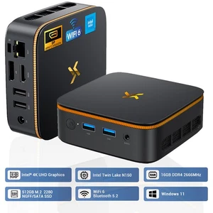 Huidun H50 Mini PC Intel N150 16GB 512GB SSD Windows 11 Pro WIFI 6 Dual Display - Afbeelding 1 van 10