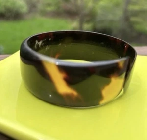 Antique Victorian "faux" tortoise shell bangle bracelet - Picture 1 of 5