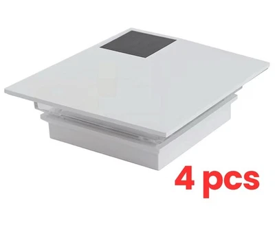(Paquete de 4) Cubierta LED Solar Blanco Poste Tapa Deckoradores 4x4 Iluminación Exterior 282770 Foto 1 de 4