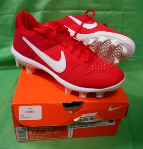Nike Cleats RED NIB Alpha Huarache 5Y Varsity LW MCS BG Soccer Football Softball - Picture 1 of 20