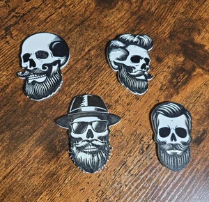 Fridge Magnets | Hipster Skulls With Beards | 3D Printed Home Decor - Picture 1 of 2