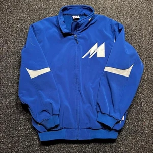 Chaqueta deportiva Majestic para hombre XL azul blanco poliéster vintage con cremallera - Imagen 1 de 6