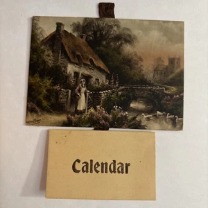 Mini calendario vintage 1938 scena di casa - Foto 1 di 5