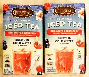 Celestial Seasonings Cold Brew Eistee Rot, Weiß & Blaubeere 10/23 2 Stück - Bild 1 von 3
