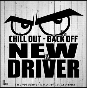 Funny Cool New Student Driver Vinyl Decal Sticker Eyes Warning Caution Injury - Picture 1 of 4