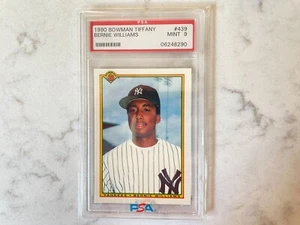 1990 Topps Bowman Tiffany #439 Bernie Williams RC PSA 9 Mint Rookie Card Yankees - Picture 1 of 2