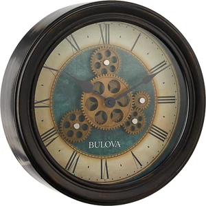 Industrial Motion Wall Clock, 12.8, Aged Black - Picture 1 of 5