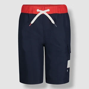 $44 Tommy Hilfiger Boys Blue Flag Pocket Drawstring Board Swim Shorts Sz XL - Picture 1 of 2