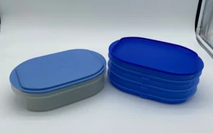 Tupperware Kühlschrank Stapelbar Set Deli Keeper Fleisch Käse #2750 blau klar - Bild 1 von 8