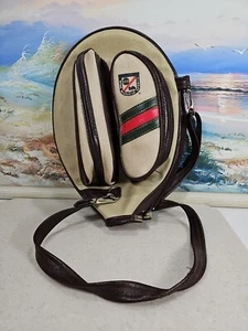 Vintage ABC Wide World of Sports! Custodia COVER racchetta da tennis in legno con cinturino! - Foto 1 di 11