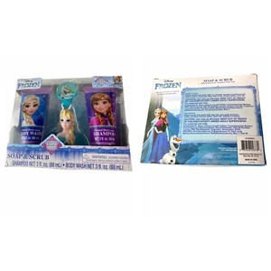 DISNEY FROZEN ELSA Seife & Peeling GESCHENKSET Duschgel Bad Pouf Spielzeug Shampoo NEU - Bild 1 von 7