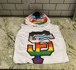 San Francisco SF GIANTS Pride Rainbow Hoodie Hooded Longsleeve Tee XL Gilead - Bild 1 von 6