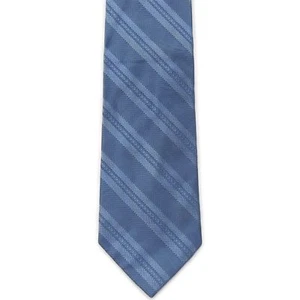 J. Ferrar Men's 100% Silk Striped Neck Tie Blue Classic 3 7/8" x 58" - Picture 1 of 2