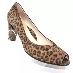 Decolte slip on Taryn Rose donna taglia 10M scamosciate stampa leopardata punta aperta tacco a blocco - Foto 1 di 12