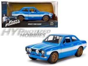 JADA 1:24 FAST AND FURIOUS BRIAN'S FORD ESCORT RS2000 DIE-CAST BLUE 99572 - Picture 1 of 1