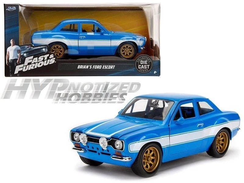 JADA 1:24 FAST AND FURIOUS BRIAN'S FORD ESCORT RS2000 DIE-CAST BLUE 99572 - Image 1 of 1