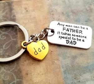 Dad Keychain Dad Key Ring Gift for Dad Father Daughter Father Son Dad Christmas  - Picture 1 of 4