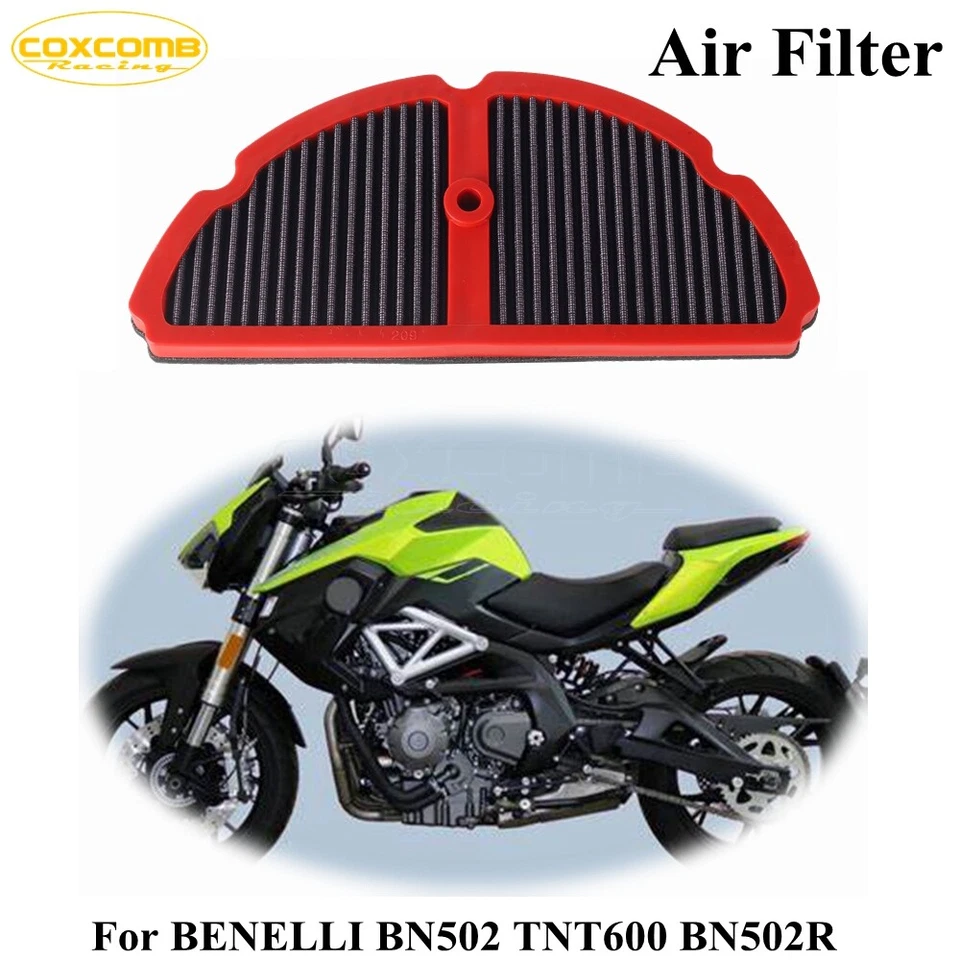 Kit de admisión de filtro de aire de alto flujo rojo para motocicleta para BENELLI TNT600 BN502R Foto 1 de 4