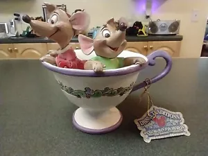 Jim Shore Disney Traditions Cinderella Tea for Two Jaq & Gus Original Box w/Tag - Picture 1 of 10
