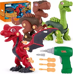 Dinosaur Toys for Boys 3-7 - Kids Take Apart STEM Construction Toy with Electric - Picture 1 of 12