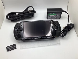 SONY PSP 3000 Piano Black PB Console Charger Battery -Region Free w/ ARK-4 e/CFW - Picture 1 of 24