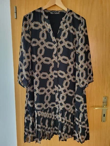 ***COMMA***edles Kleid***Blusenkleid***schwarz beige weiß***3/4 Arm***Gr. 38*** - Bild 1 von 6