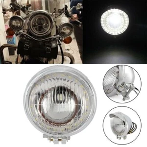 Universal Motorcycle Chrome Driving Passing Front Fog Angel Head Lamp LED Light - Picture 1 of 12