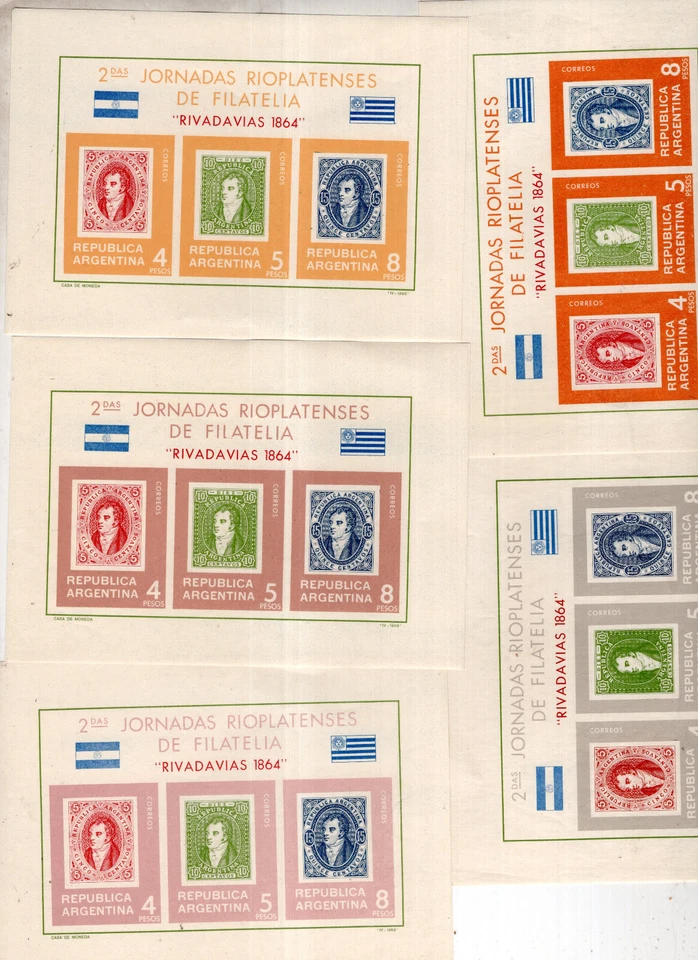 ARGENTINA, CAT GJ # BL 20, ORIGINAL + 4 PRUEBAS, MNH, EN MUY BUEN ESTADO Foto 1 de 1