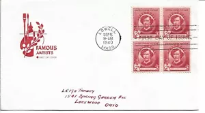 1940 FDC, JAMES A. McNEILL WHISTLER, BLK - Picture 1 of 1
