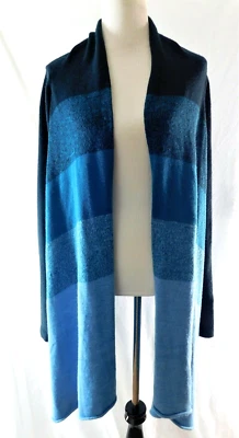 Suéter Allison Brittney para mujer azul bloque de color alto-bajo ~ talla XL Foto 1 de 4