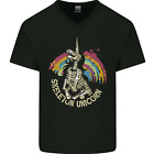 Esqueleto Unicornio Calavera Heavy Metal Rock Hombre Pico Algodón Camiseta