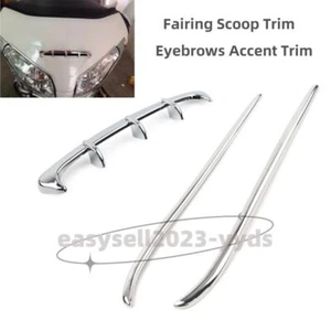 Front Fairing Scoop Trim & Eyebrows Accent Trim For Honda Glodwings GL1800 01-11 - Picture 1 of 12