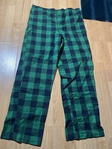 Youth XL/Men’s Small Green Navy Plaid Pajama Pants Cotton - Picture 1 of 3