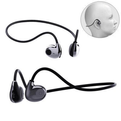 Bone Conduction Earphone Sport Wireless Headset Built-in Mic Hands-free Earpiece - Image 1 of 4
