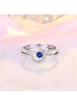 Gorgeous Celestial 2 Pc Silver And Blue Size Ring Set
