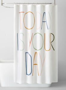 NEW Pillowfort Shower Curtain TODAY IS YOUR DAY Multicolored 72x72"