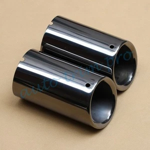 No Drill Tail Exhaust Rear Muffler Trim For VW GOLF6 GOLF7 2010-2017 Titanium 2X - Picture 1 of 10