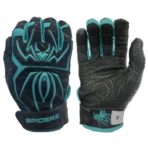 Spiderz 2024 ENDITE Adult Baseball/Softball Batting Gloves - Black/Teal - Large