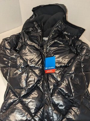 Columbia OMNI-HEAT S(7/8) Girls Black Forest Park Down Puffer Jacket Pockets NEW - Image 1 of 4