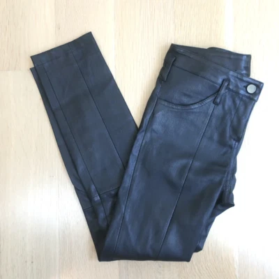 Tory Burch Leather Pants Black Size Extra Small - Image 1 of 4