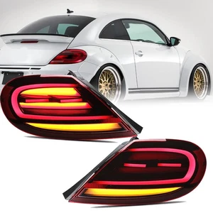 Pair LED Tail Lights w/Sequential Turn Signal Rear Lamps For VW Beetle 2013-2019 - Picture 1 of 12