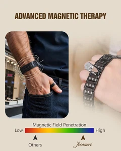 Copper Magnetic Bracelet & Ring for Men,Pure Copper Bracelets for Men,Ideal Gift - Picture 1 of 17