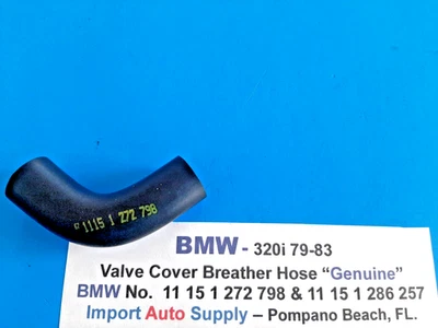 Manguera de respirador cubierta de válvula BMW 320i 79-83 genuina BMW. Ya no se suministra Foto 1 de 2